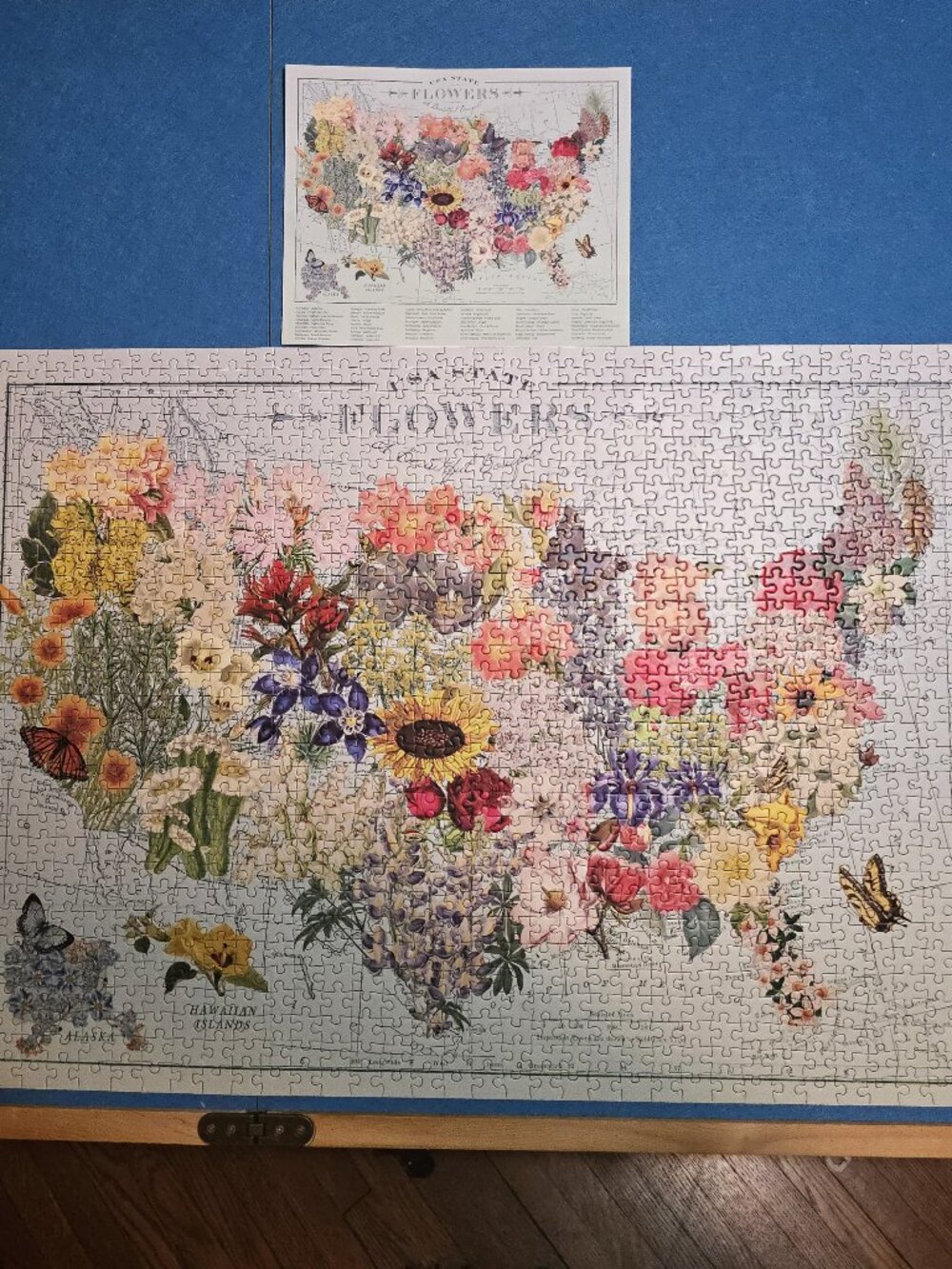 USA State Flowers 1000 Piece Puzzle Galison 20" x 27" Beautiful Bouquet Poster